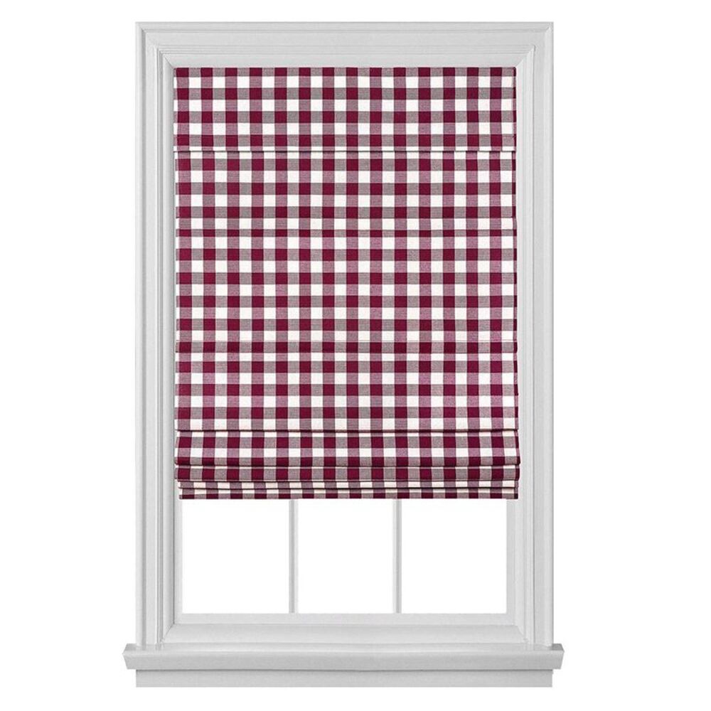 Achim Home Furnishing: Buffalo Plaid Checked Cordless Blackout Roman Window